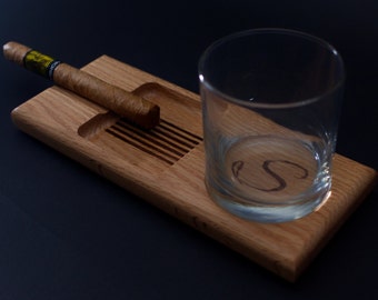 Cigar and Whiskey Pairing Tray - Personalized Cigar and Whiskey Tray