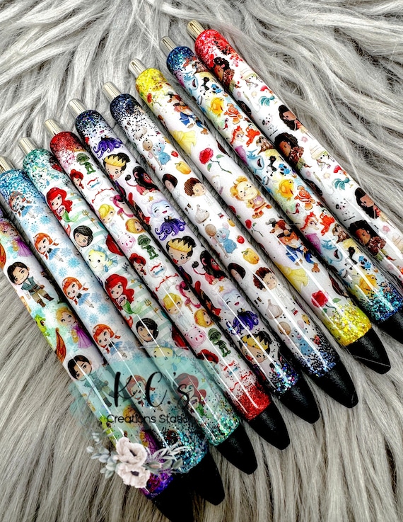 Magical characters custom pens, personalized glitter epoxy pens, cute  weekday gel pen, gift for birthday Christmas graduation ideas
