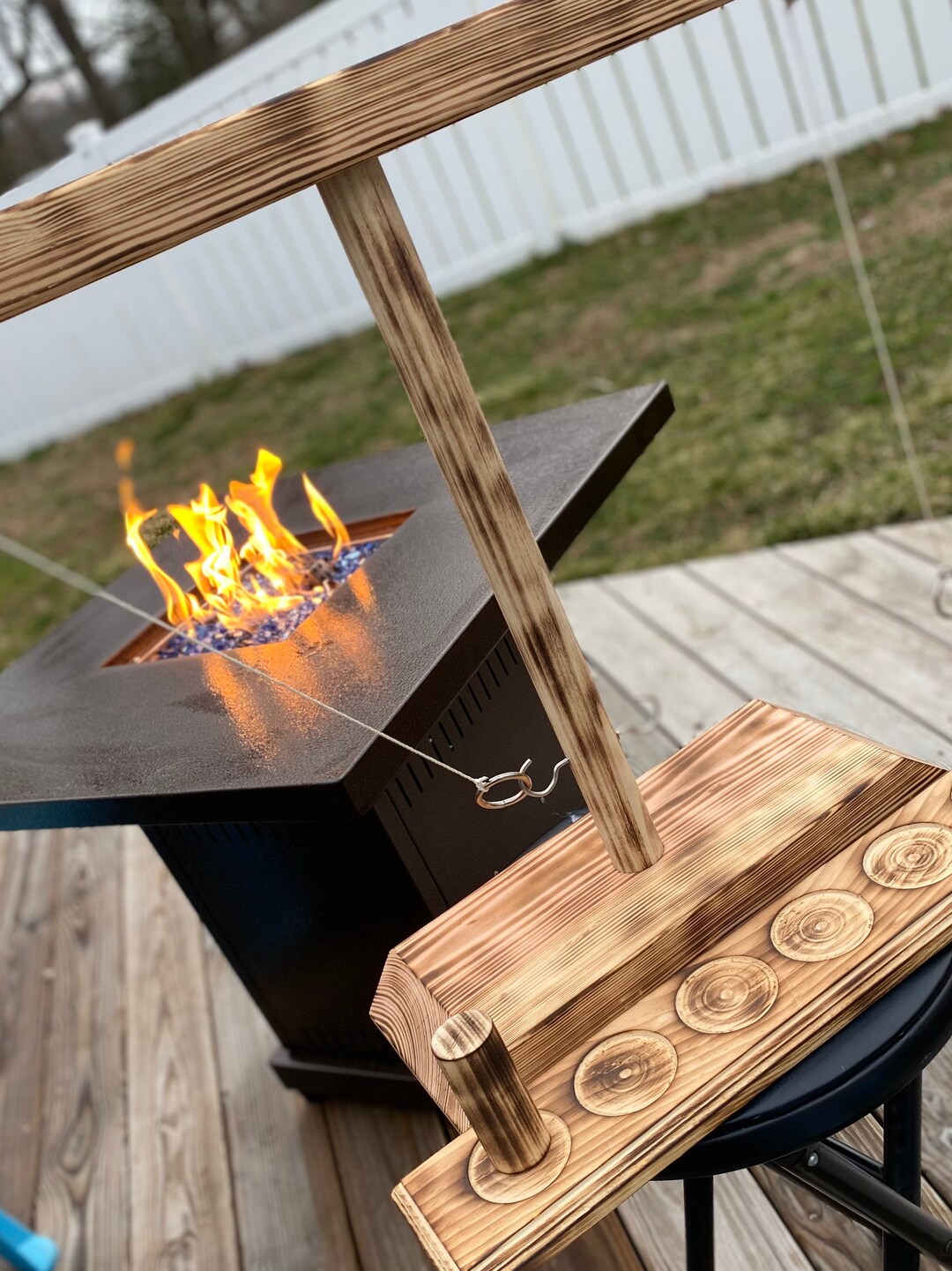 Ring Toss Game ALREADY ASSEMBLED Table Top Ring Toss Game, Handmade Rig