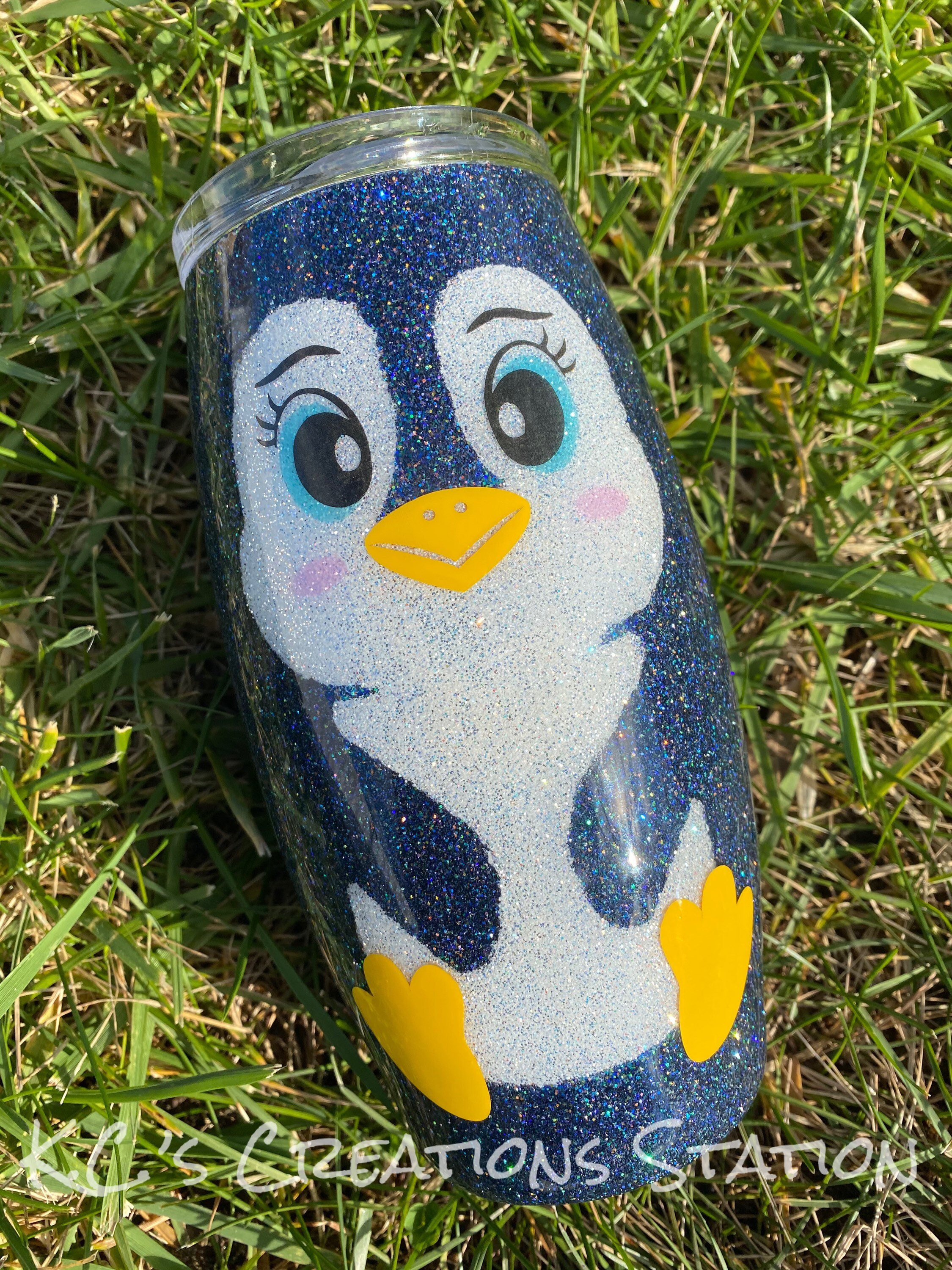 Penguin Glitter Tumbler Penguin Lovers Gift Cute Penguins Etsy