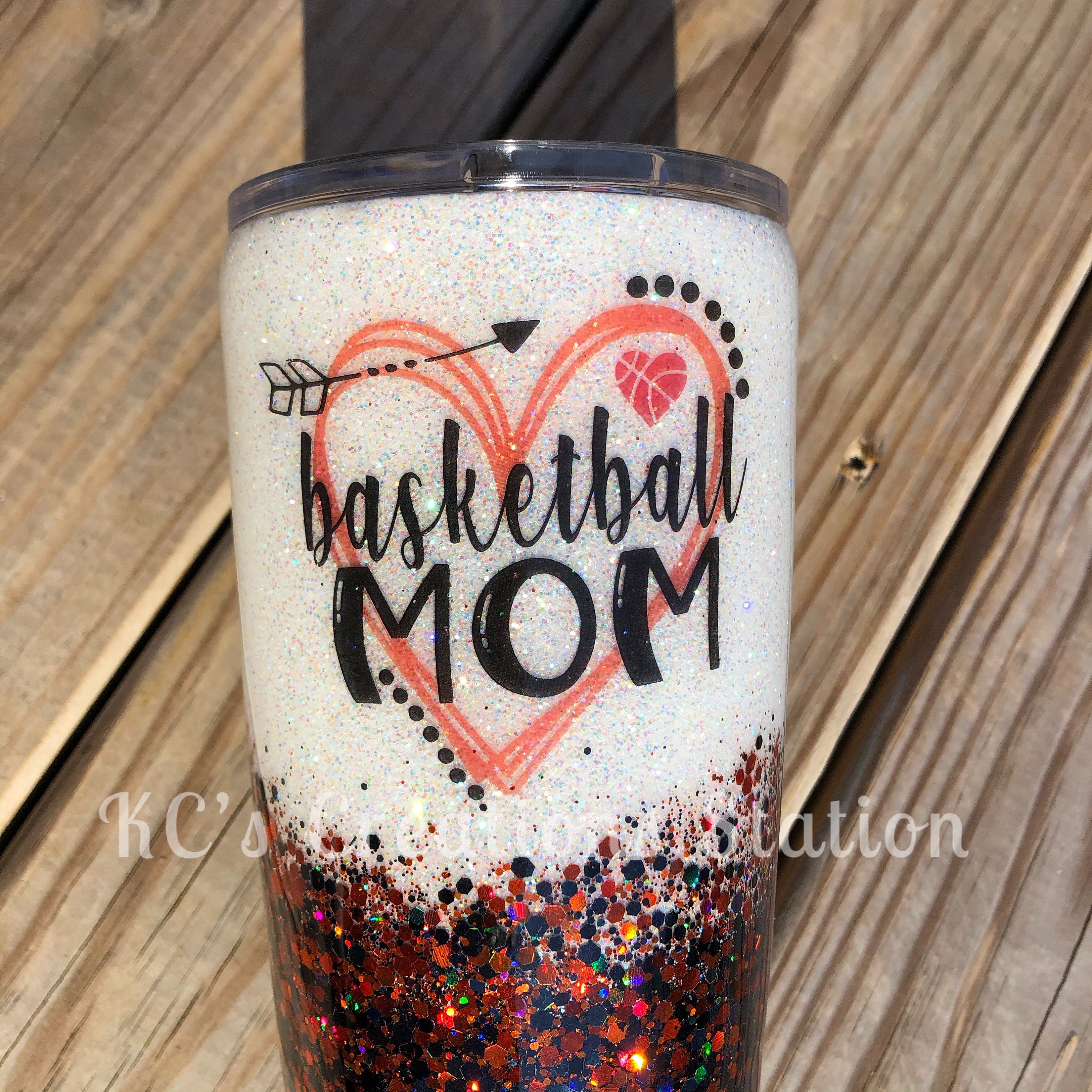 Basketball Mom Glitter Tumbler Glitter Tumbler Sports Mom Etsy