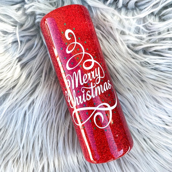 travl Tanzania løber tør Merry Christmas Glitter Tumbler Christmas Tree Glitter - Etsy