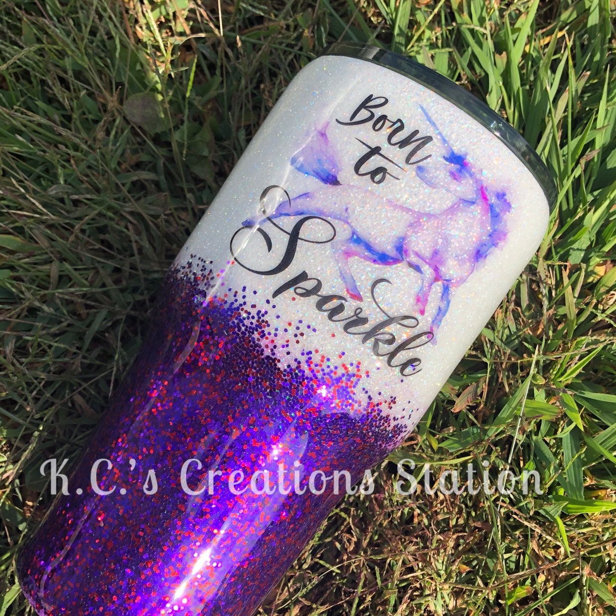 Born to Sparkle Glitter Tumbler Etsy