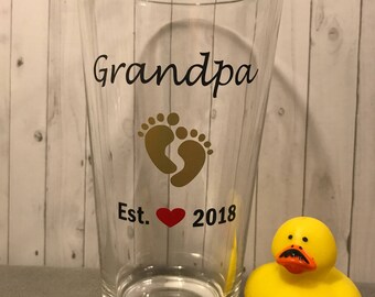 Grandpa announcement, grandpa christmas gift, baby announcement gift, gift for grandpa, first time grandpa, baby announcement glass