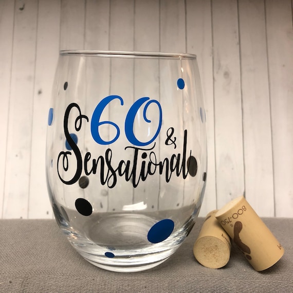 glass 60th birthday gift milestone 10 oz Fabulous 60 60th Birthday