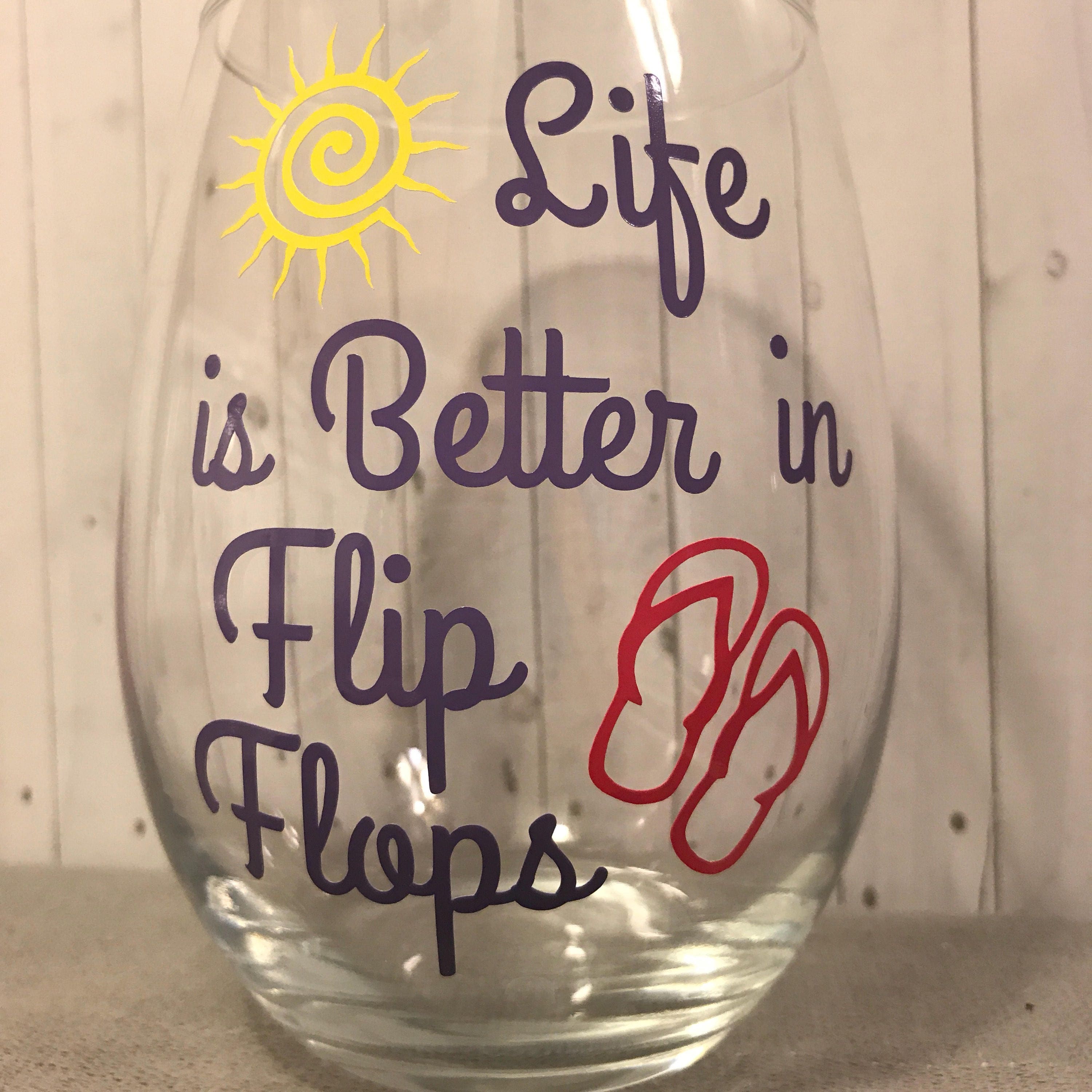 Flip Flop Wine Glass Beach Wine Glass Christmas Gifts Gifts - Etsy