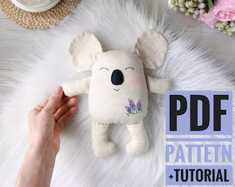 Koala doll PDF Tutorial sewing pattern for doll koala DIY Ready to print for cloth doll Stuffed animal Instant download