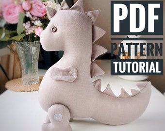 Dinosaur Stuffed Animal Sewing Pattern & Tutorial (PDF Download)