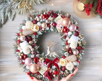 Luxury Christmas Wreath Red Christmas Wreath 17.6