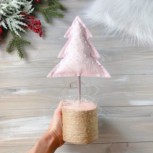 Stoff Weihnachtsbaum 11,9&quot; Rosa Deko Weihnachtsdekoration Weihnachtsdekoration Weihnachtsdekoration Geschenk für Weihnachten WinterDeko Rosa Weihnachtsbaum