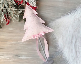 Pink Fabric Christmas tree 14.7" Pink decor Xmas decoration Holiday Decorations Gift for christmas Winter decor Pink Christmas tree