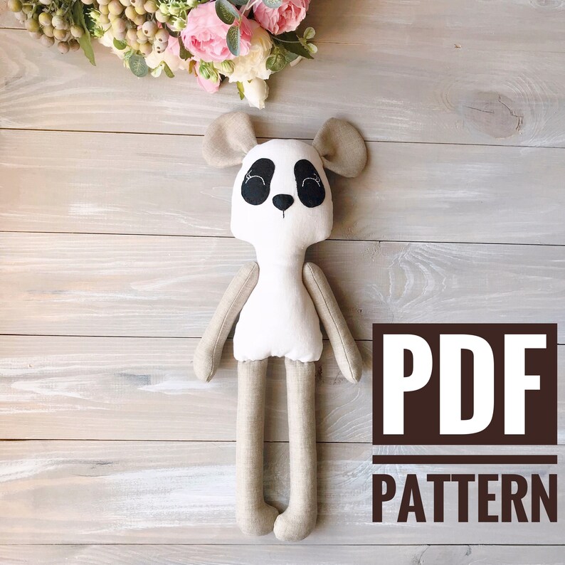 Easy Panda Sewing Pattern Panda Doll PDF Sewing Pattern for Doll Bear 15,7