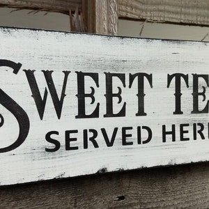 Wood sign SWEET TEA home decor wooden rustic country kitchen family farmhouse drink bar.