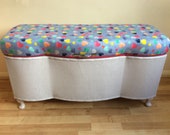 Vintage Style Lloyd Loom Ottoman Wicker Storage Box