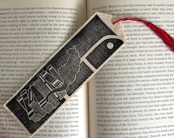 Cat and Books Bookmark, Cat Illustration, Black Cat, Gifts for Cat People, Cat Lovers, Gifts for Readers, Book Lovers, Bookmark Tassels