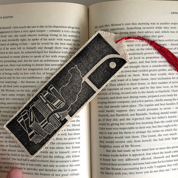 Cat and Books Bookmark, Cat Illustration, Black Cat, Gifts for Cat People, Cat Lovers, Gifts for Readers, Book Lovers, Bookmark Tassels