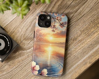 Etui na telefon Lake Sunset Floral: Wytrzymała, odporna na uderzenia ochrona