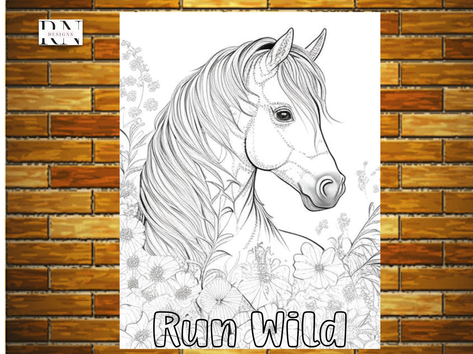 Horse Printable Adult Coloring Page for Adults and Kids Coloring Sheets ...