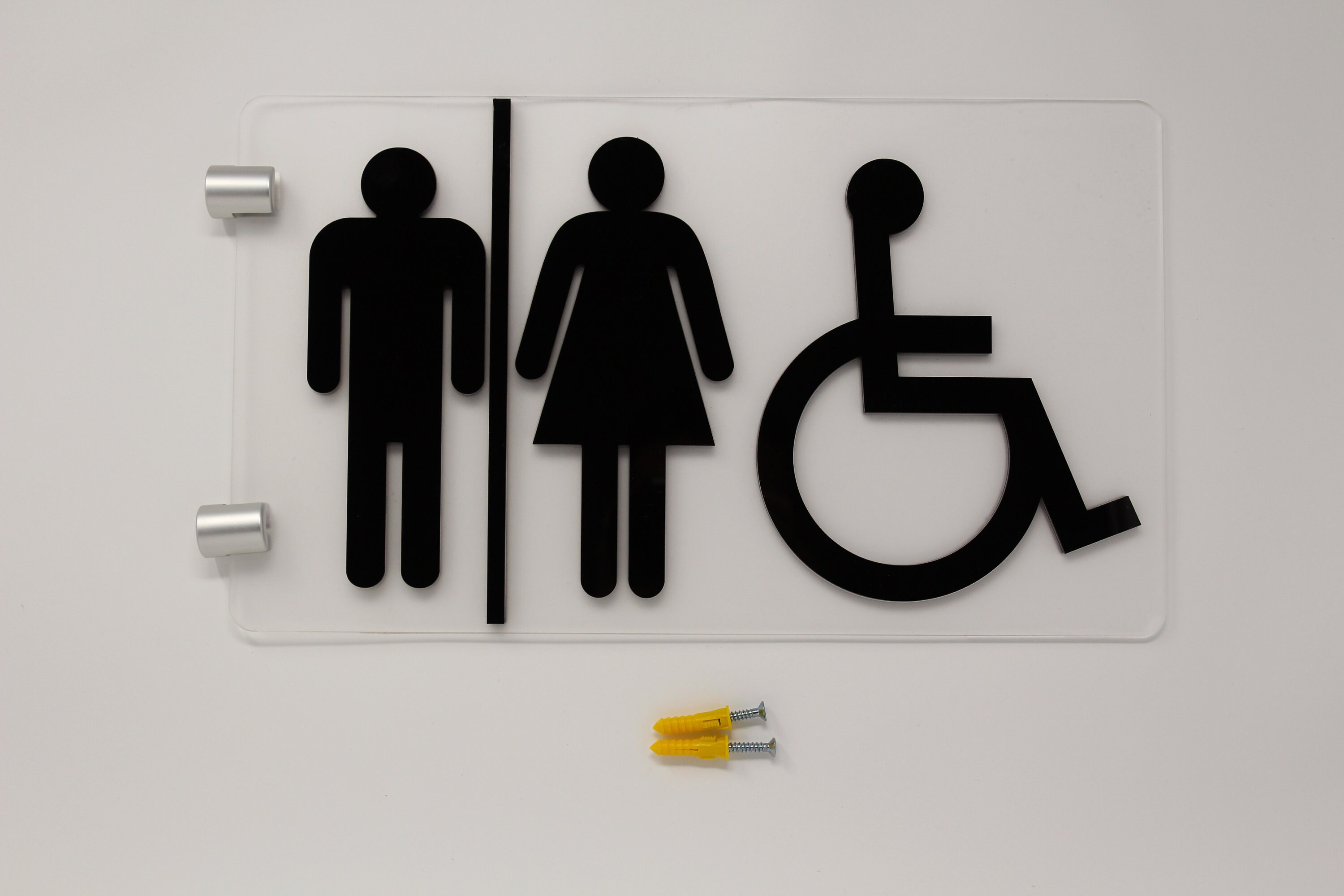 Handicap Bathroom Sign Modern Designer Various sizes white | Etsy