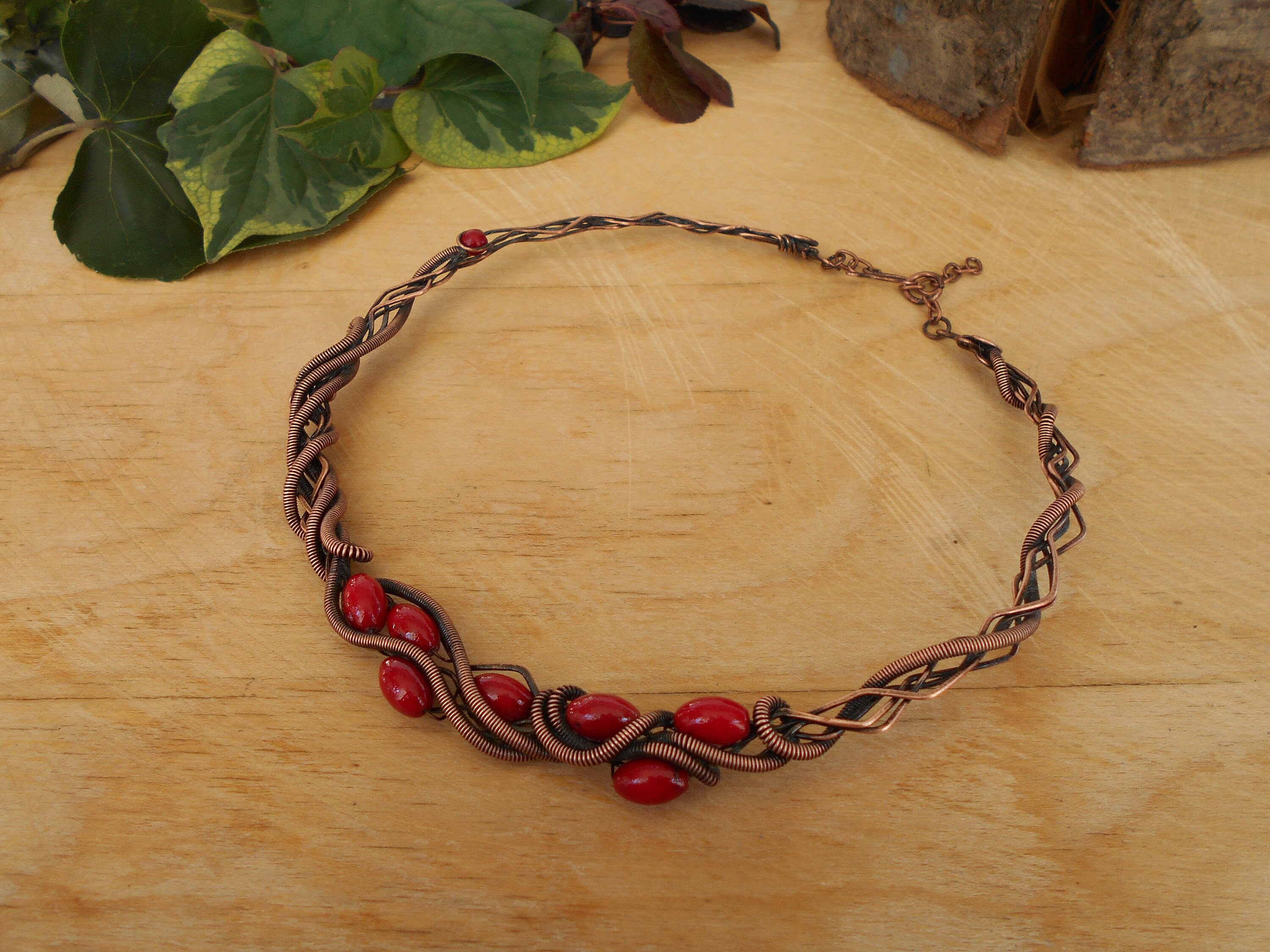 Choker cuff necklace Wire wrapped necklace Unique boho Etsy