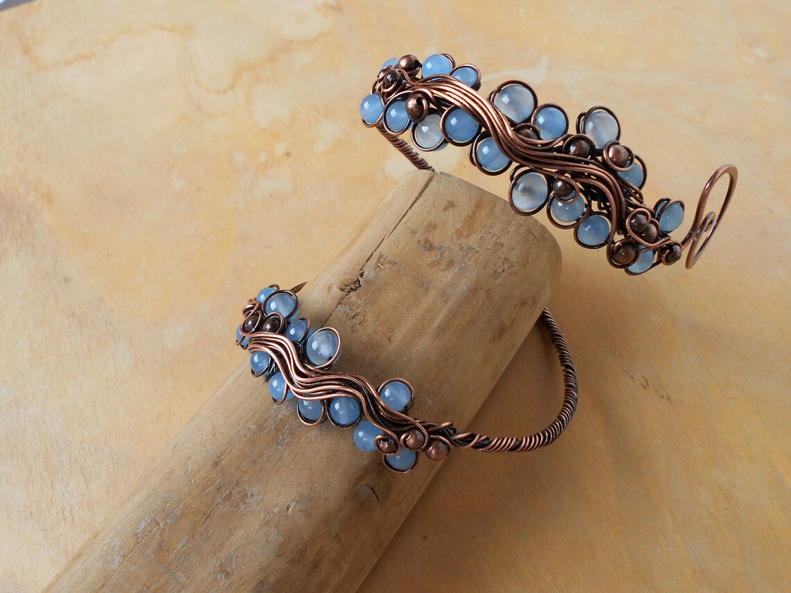 Blue Arm Cuff Bracelet Arm Cuff Bracelet Upper Arm Cuff Armlet Etsy