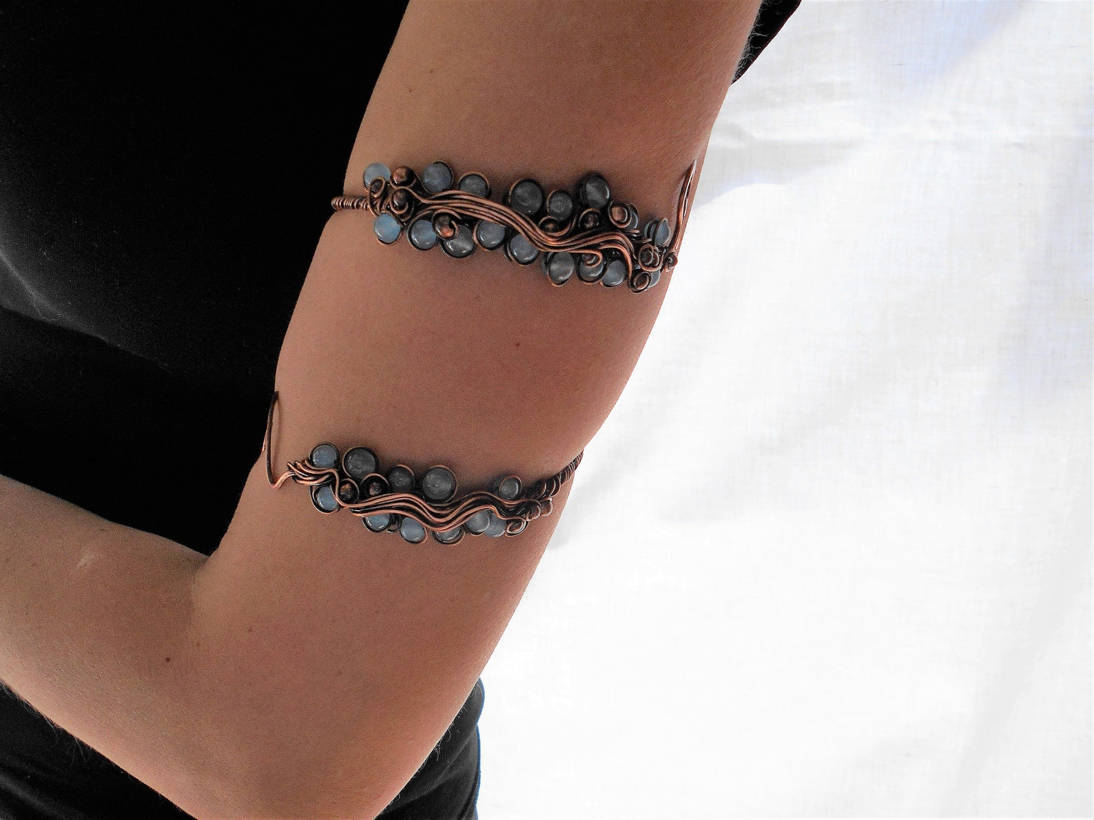 Blue Arm Cuff Bracelet Arm Cuff Bracelet Upper Arm Cuff Armlet Etsy