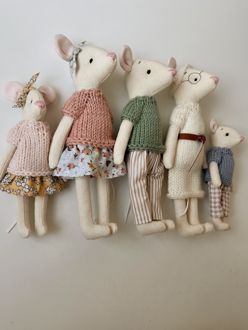 Mouse Family Doll House Toys Puppets Handsewn Miniature Toys Maileg zdjęcie 2