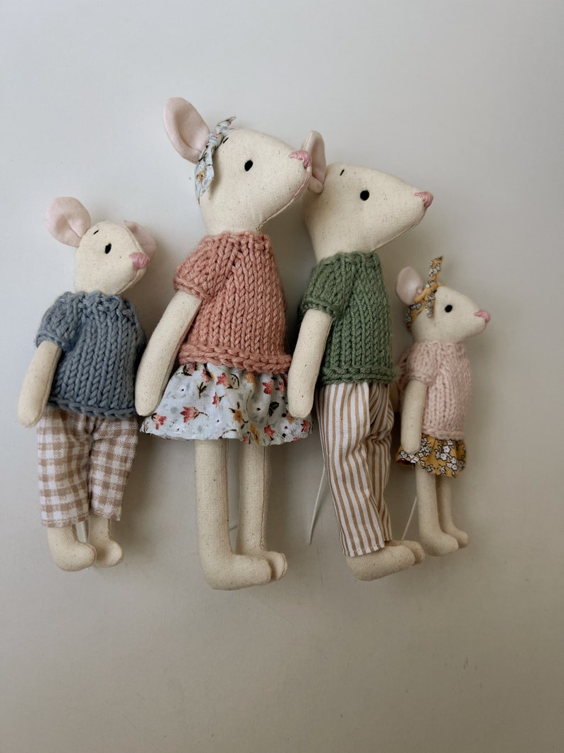 Mouse Family Doll House Toys Puppets Handsewn Miniature Toys Maileg zdjęcie 1