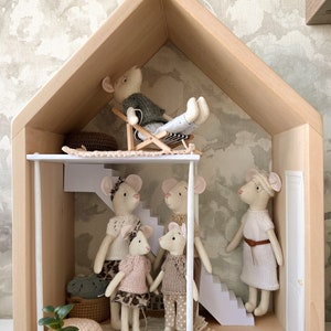 Mouse family doll house toys puppets handsewn miniature toys image 1