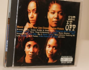 SET It OFF 1996 Movie Soundtrack CD Jada Pinkett Queen Latifah Vivica A. Fox Bone Thugs n Harmony Busta Rhymes 1990s Rap Hip Hop