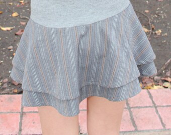 Sharei Lamar London Couture Skirt Vintage 1990s Women A-Line Pinstripe SKIRT Dress Size S Waist 25"