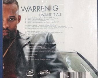 Warren G CD (1999) " I Want It All" G Funk Era 90s Rap Single Rap Hip Hop 1990s