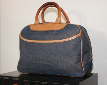 e Bettye Muller Denim Jean and Leather Handbag Vtg 1990s Italy Purse
