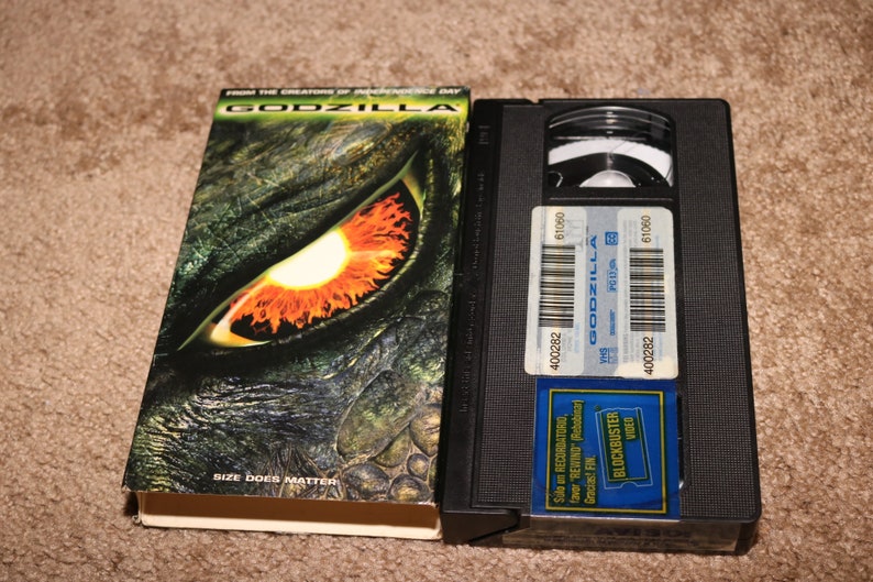 GODZILLA 1998 Movie VHS Matthew Broderick Jean Reno Maria Pitillo Come with Me Sean Combs and Jimmy Page image 1