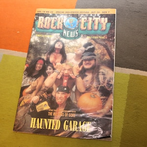 Haunted Garage (1992) Rock City News Magazine Vintage 1990s Horror Punk Heavy Metal Band Dukey Flyswatter