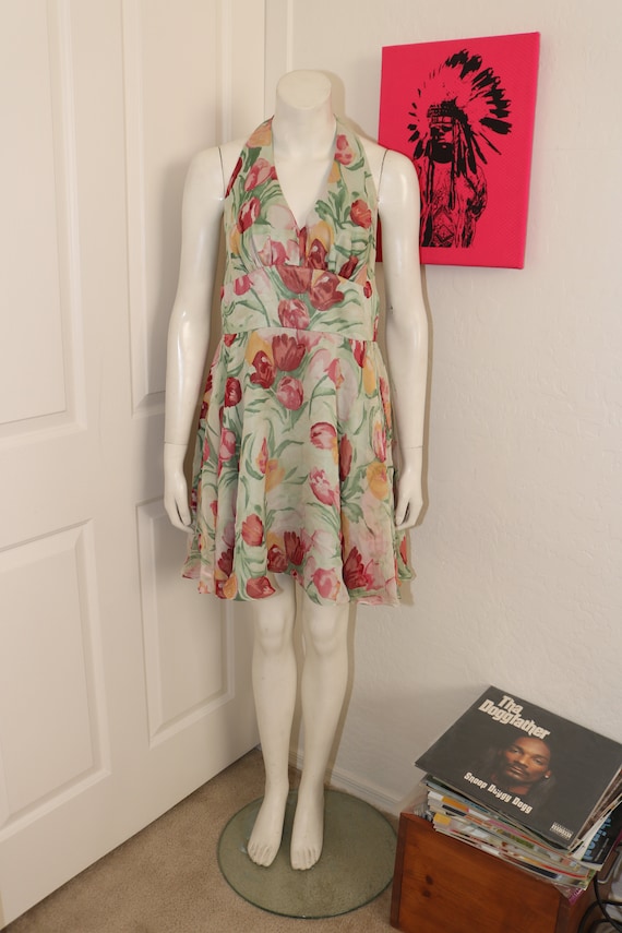 DAWNS COUTURE (1999) Floral Dress Made in usa Size