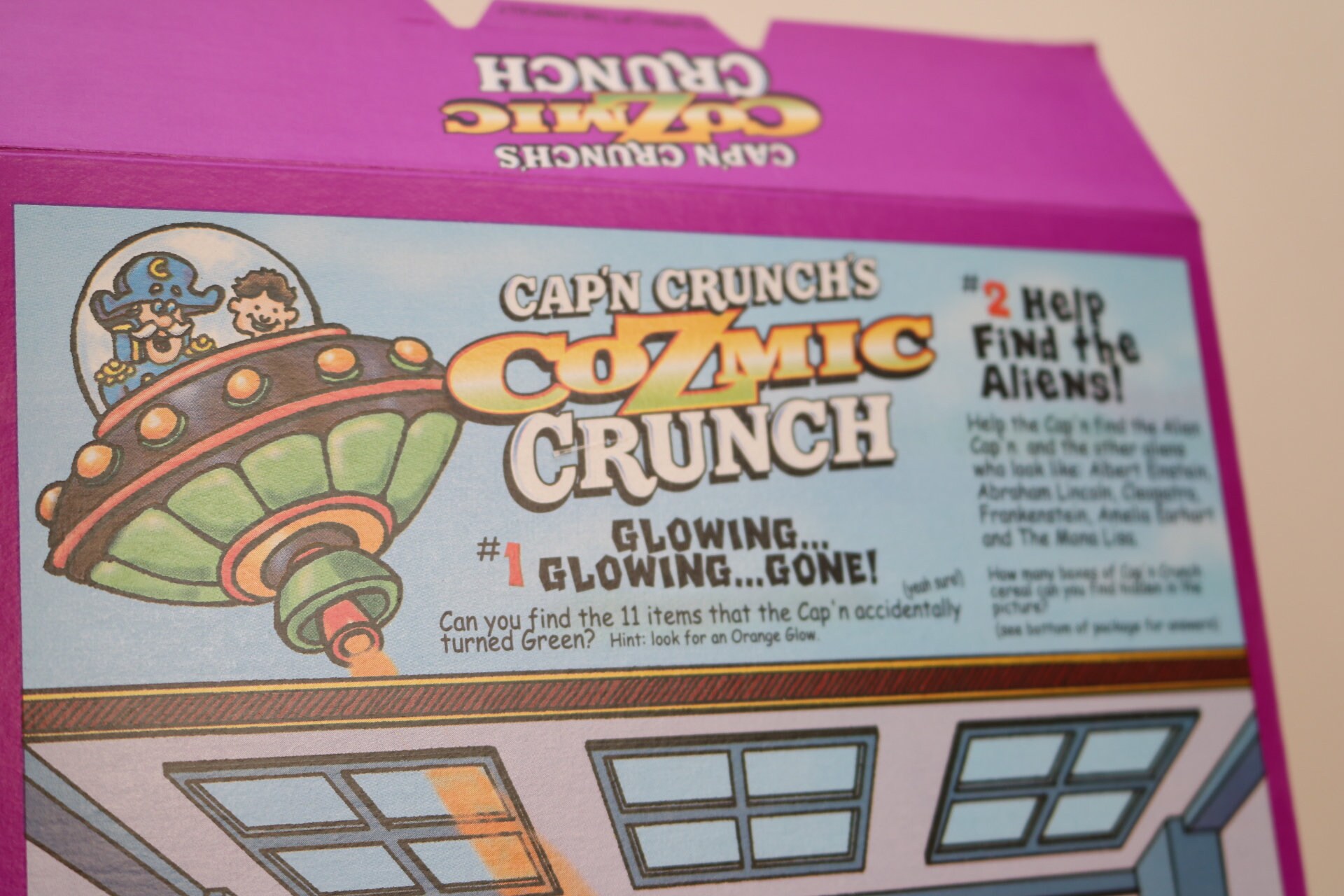 Cap'n Crunch's Cozmic Crunch 1998 Cereal Box Alien Area 51 Comic Book ...