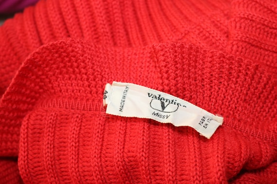 Valentino Garavani (1990) Italy Cardigan Red Wool… - image 2