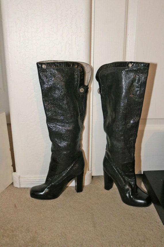 Jeffrey Campbell Black and Gray Perforated Tall Hi