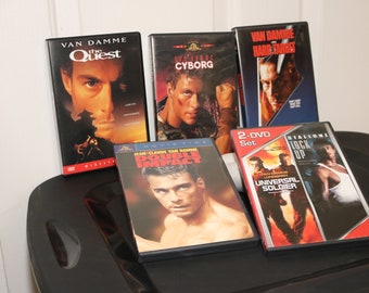 Van Damme DVD Collection 1990s Movie Lot Jean-Claude Van Damme The Quest  Cyborg Hard Target Universal Soldier Double Impact