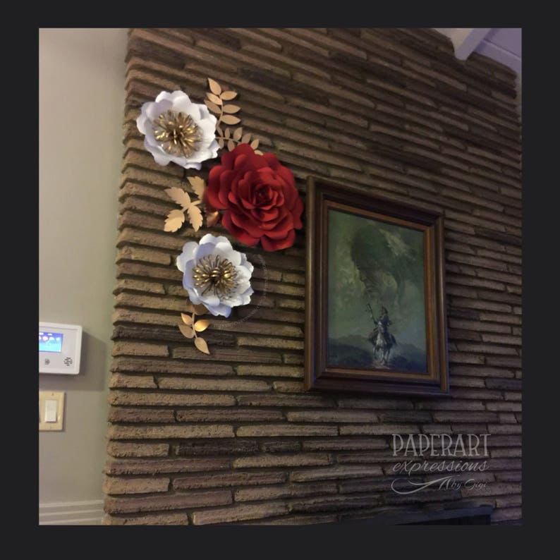 Red and White Flower Backdrop Red Roses Wall Decor Wedding Etsy