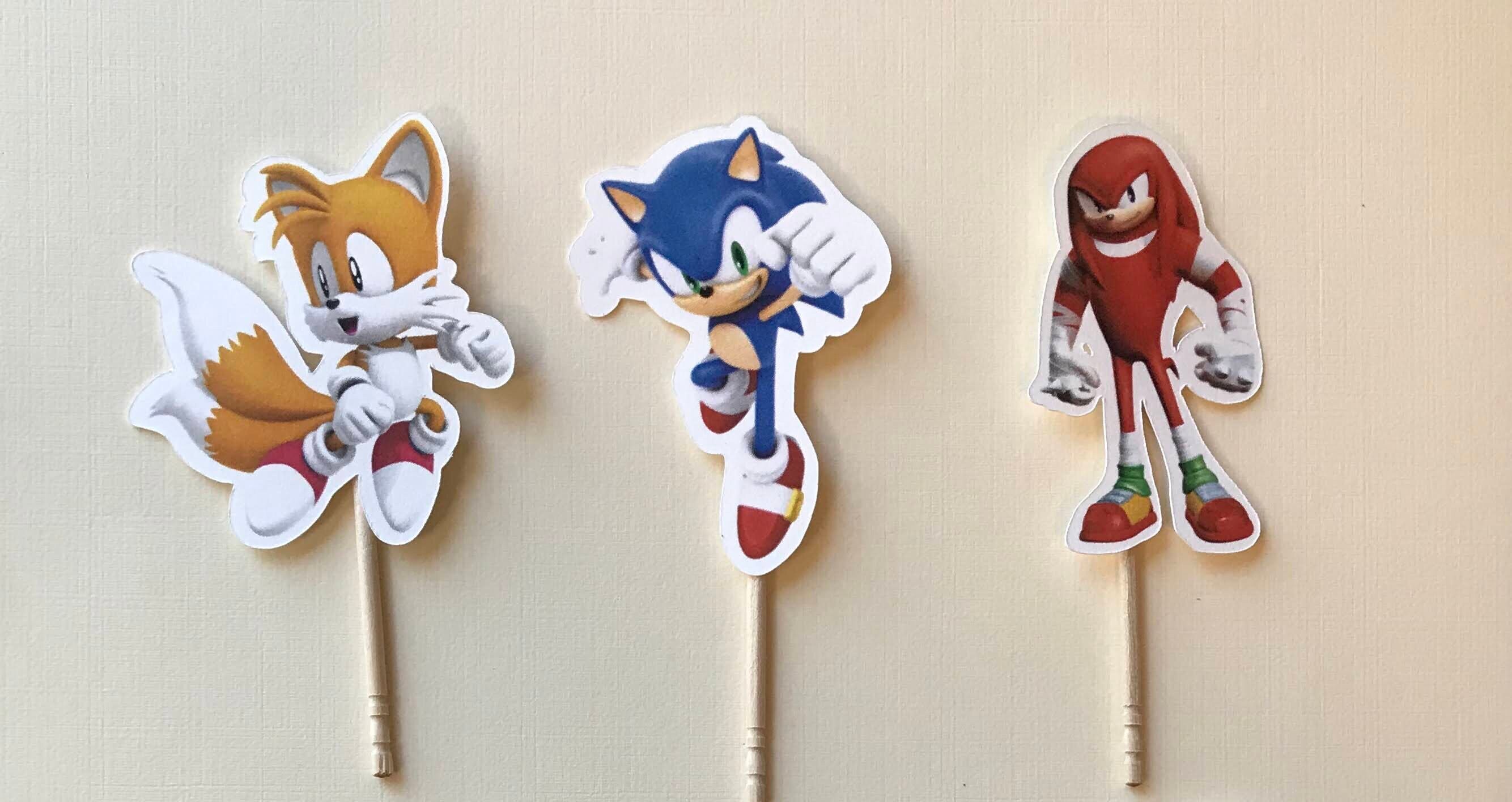 Sonic inspirado CupCake toppers Sonic Birthday Party Sonic | Etsy