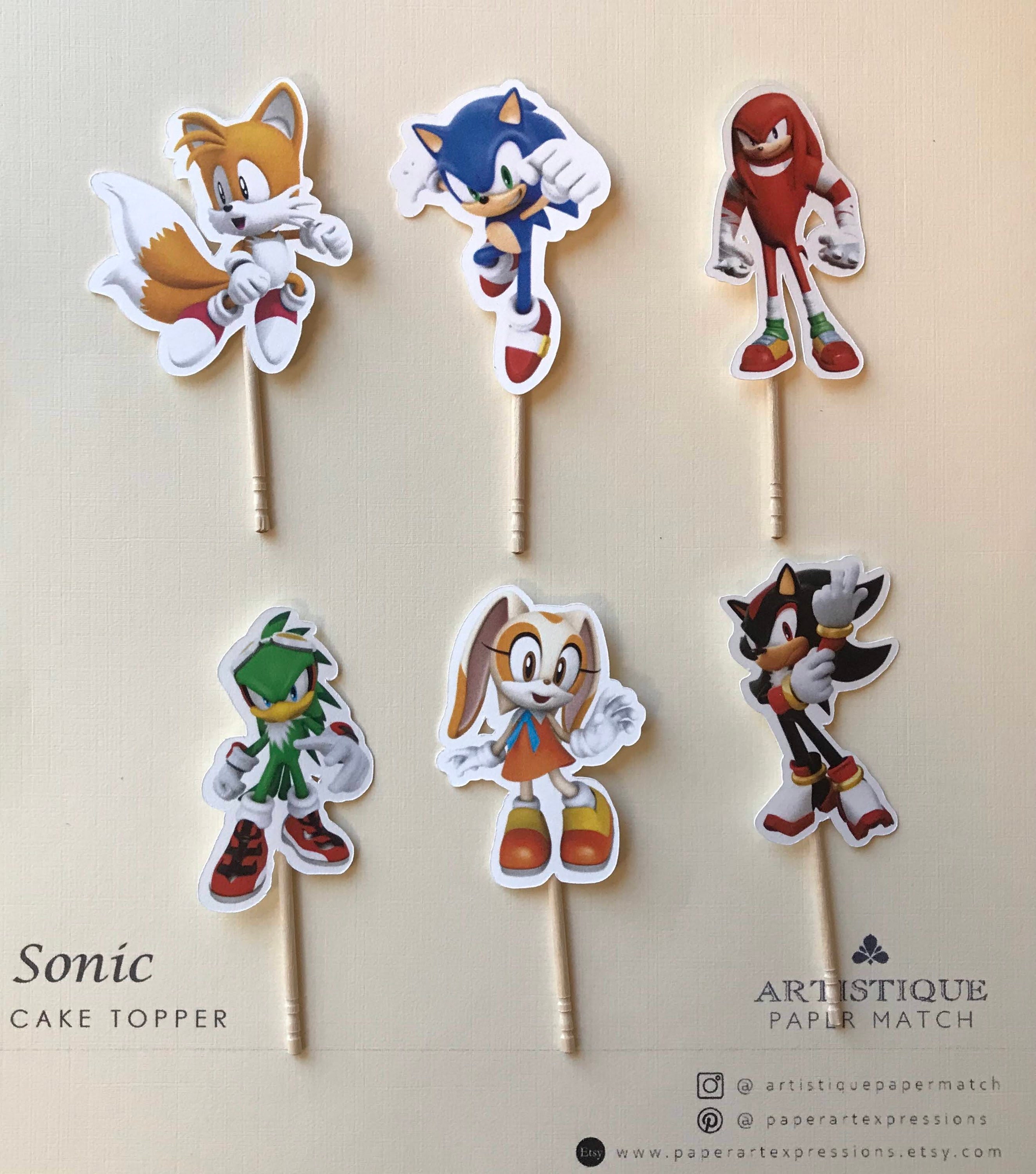 Sonic inspirado CupCake toppers Sonic Birthday Party Sonic | Etsy