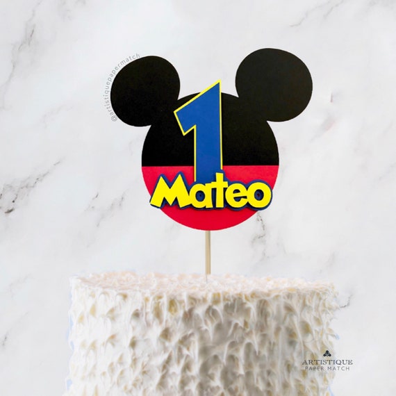 Printable Mickey Mouse Birthday Cake Topper. Custom Name & Age -   Portugal