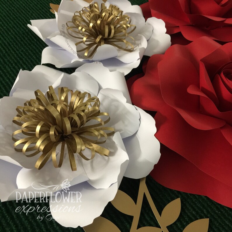 Red and White Flower Backdrop Red Roses Wall Decor Wedding Etsy