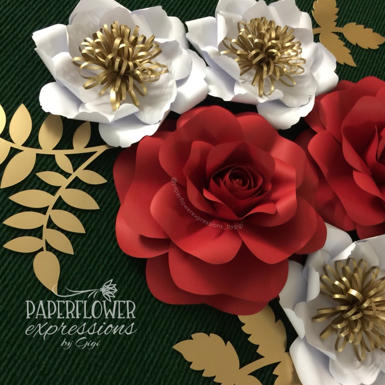 Red and White Flower Backdrop Red Roses Wall Decor Wedding Etsy