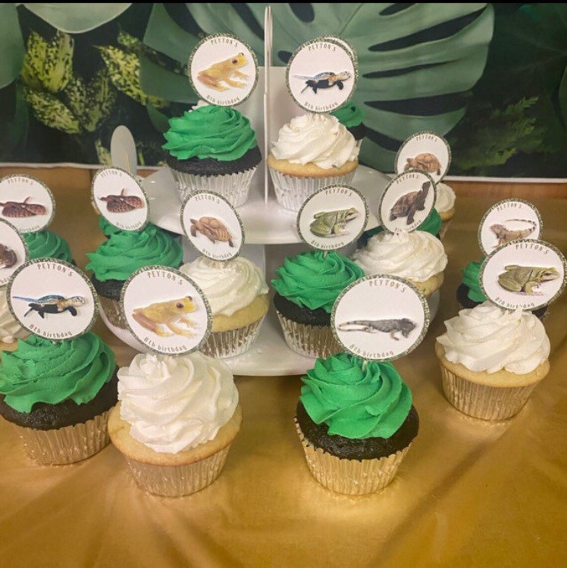 Reptile Cupcake Topper Lizard Cupcake Topper Gheco Cupcake Etsy