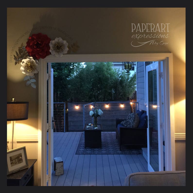 Red and White Flower Backdrop Red Roses Wall Decor Wedding Etsy