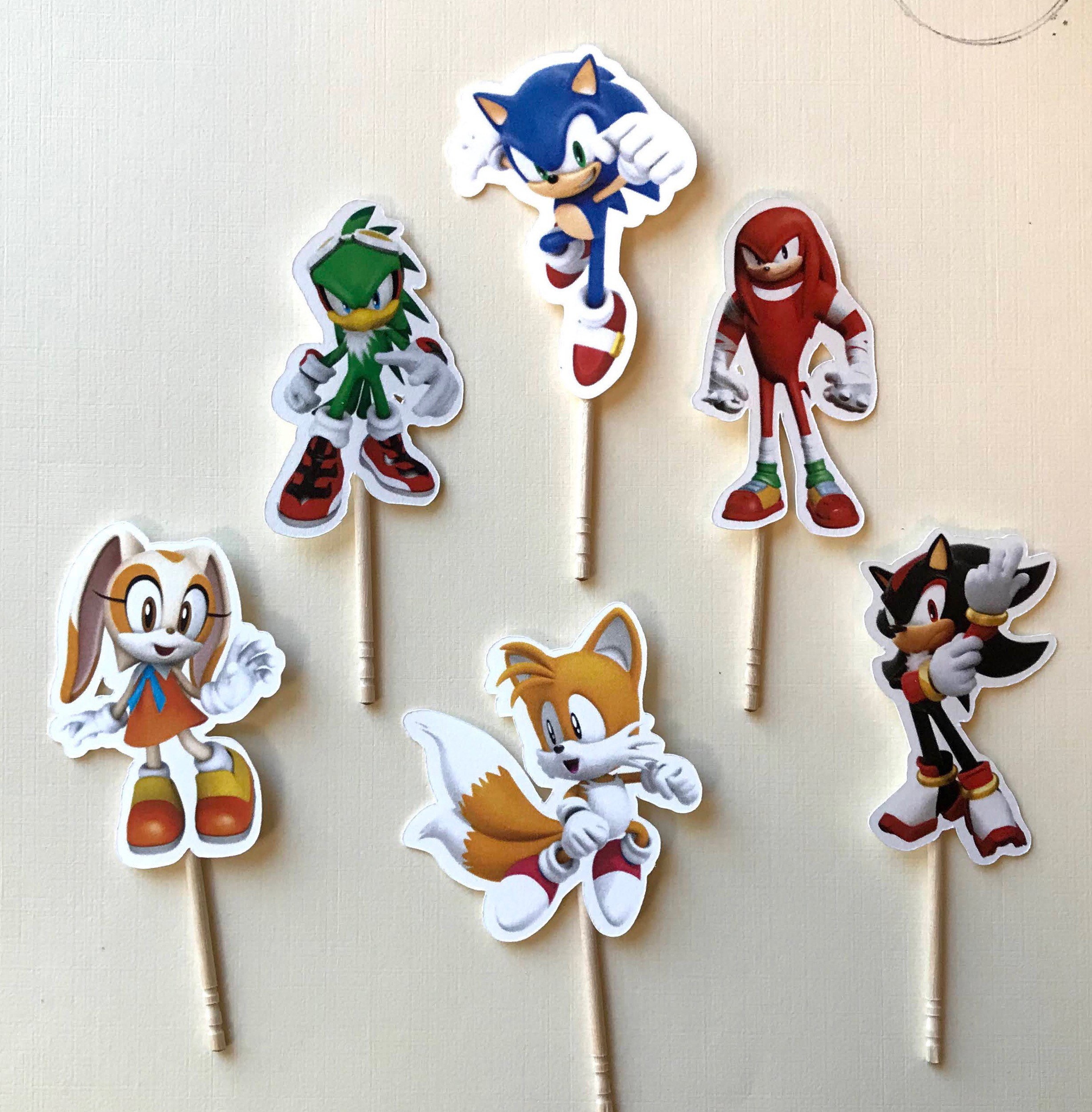 Sonic inspirado CupCake toppers Sonic Birthday Party Sonic | Etsy