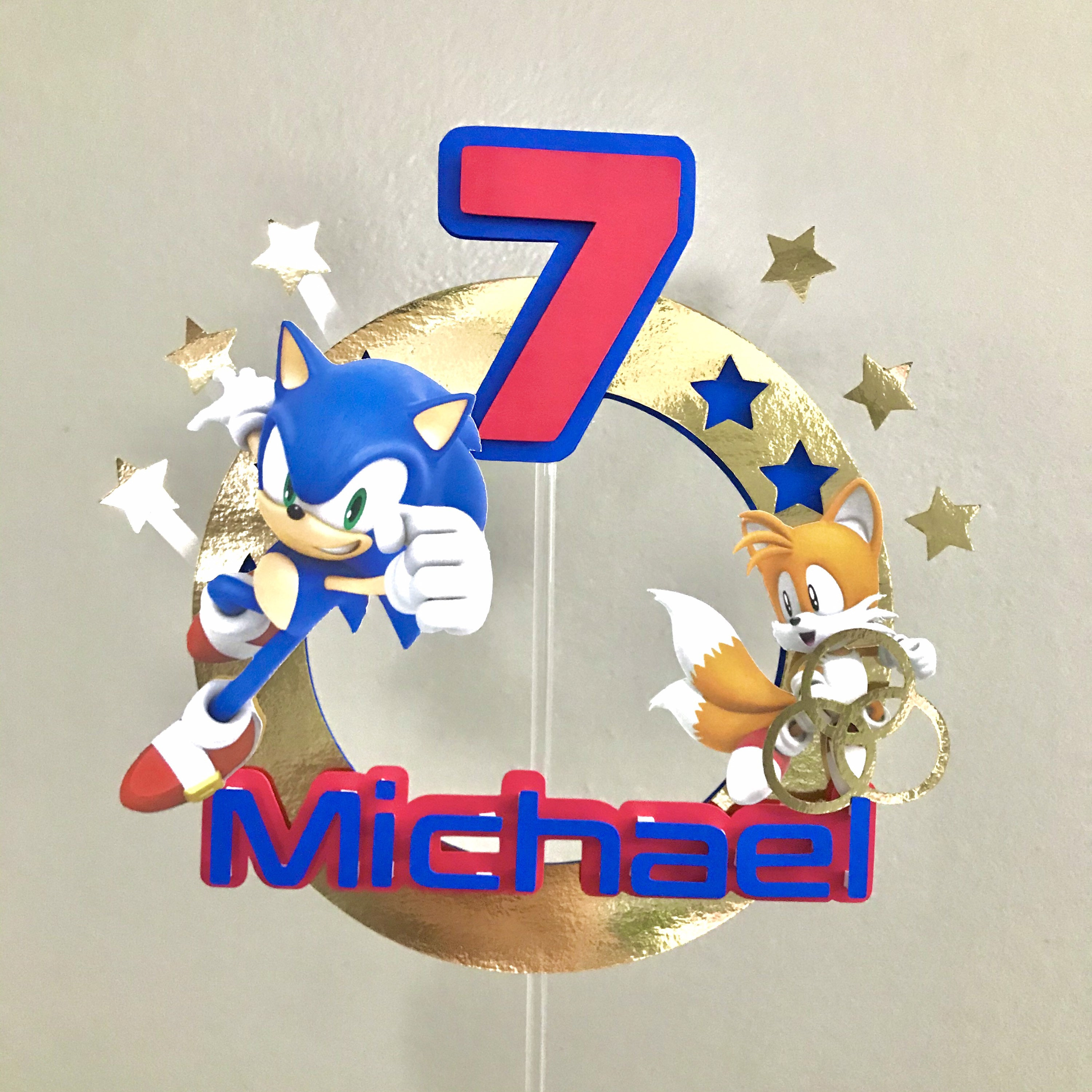 Sonic The Hedgehog Cake Topper - PimpYourWorld Birthday Party Supplies